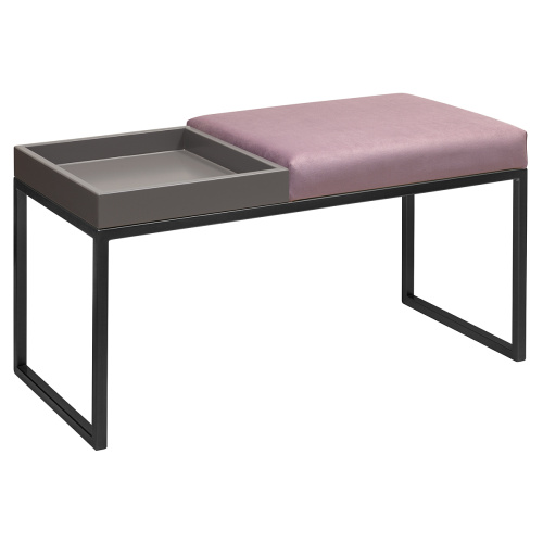 Банкетка ALBA BOX, черная, Dusty Pink, GreyBox, 85*40*45 фото 2