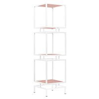 Стеллаж CUBIC-3, белый, ЛДСП Розовый антик