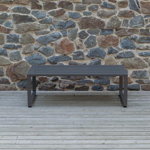 Стол уличный журнальный MALTA, алюминий серый, 110*65*36 фото 2