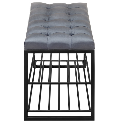 Обувница GARDA, черная, Mouse Grey, каретная стяжка, 85*40*52 фото 7