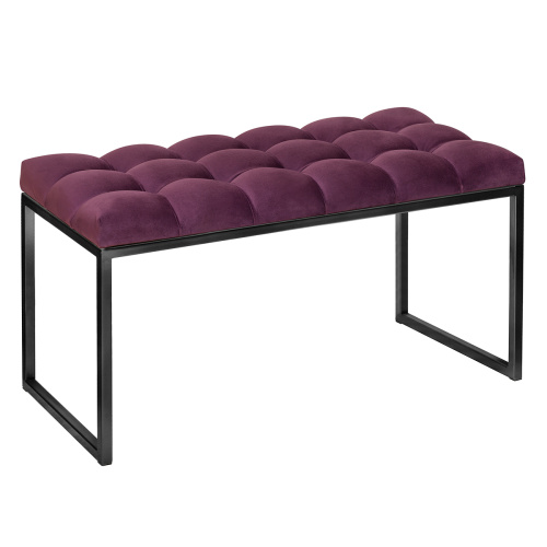 Банкетка ALBA MINI, черная, Marsala, каретная стяжка, 85*40*45 фото 2