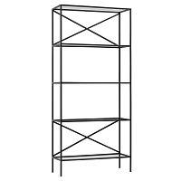 Стеллаж KARIN-800, черный, прозрачное стекло