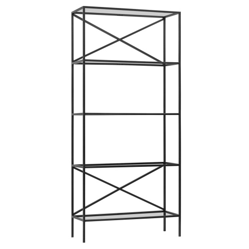 Стеллаж KARIN-800, черный, прозрачное стекло