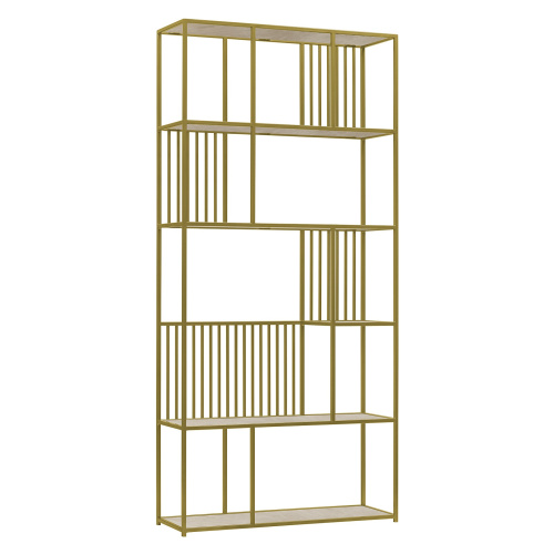 Стеллаж SOHO, золотой, керамика слоновая кость, 192*90*30 фото 8