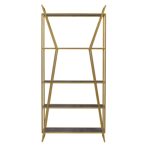 Стеллаж OSLO MINI, золотой, керамика Antracite, 80*33*171 фото 9