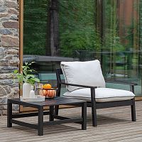 Набор садовой мебели ISTRA / 2 предмета: кресло, столик / черный/Jamaica MILK (S1)