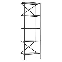 Стеллаж KARIN, черный, стекло