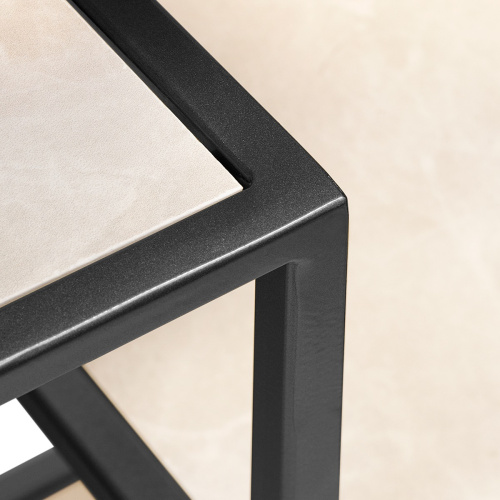 Стеллаж JAQLENE, черный, керамика Слоновая кость, 100x30*200 фото 9