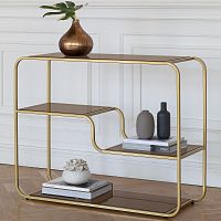 Консоль SIENA, золотая, бронзовое стекло