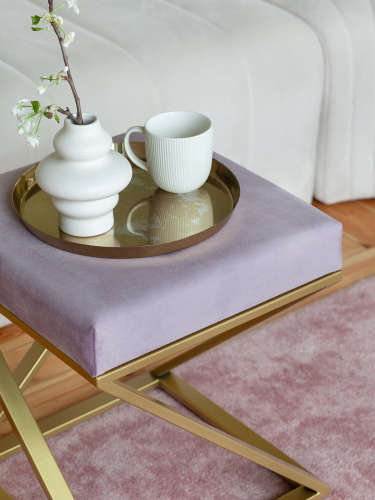 Пуф Chelsea, золотой, Dusty Pink, 40*40*45 фото 5