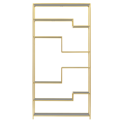 Стеллаж JAQLENE, золотой, стекло фото 6