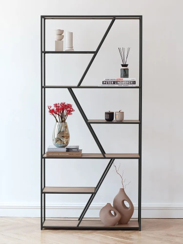 Стеллаж ARNETTA, черный, Робиния, 90*30*192 фото 6