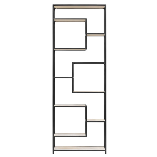 Стеллаж OLIVIA, черный, полки керамика слоновая кость, 70*30*195,3 фото 6