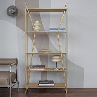 Стеллаж OSLO MINI, золотой, ЛДСП Робиния, 80*33*171