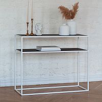 Консоль SKANDI, белая, ЛДСП черный