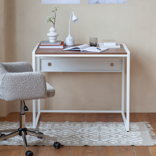 Стол письменный Rimini, белый, ЛДСП Орех, 90*65*75 фото 4