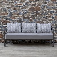 Диван уличный AMALFI, каркас алюминий цвет LAVA, подушки ткань водонепр. Stone