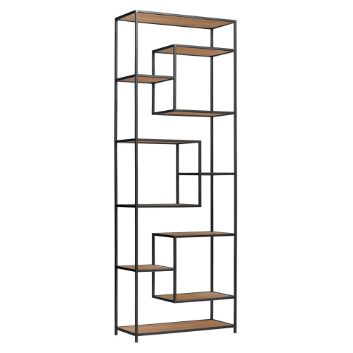 Стеллаж OLIVIA, черный, ЛДСП Робиния, 70*30*195,3 фото 7