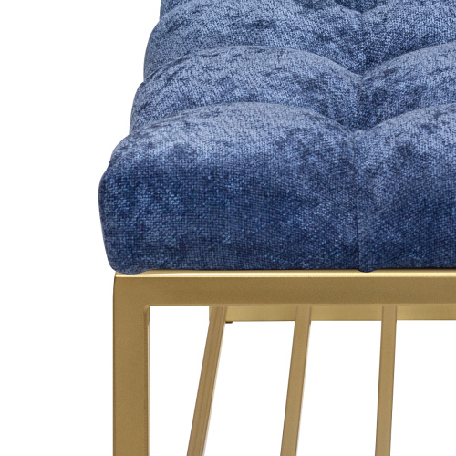 Банкетка RUBY, золотая, Steel Blue, каретная стяжка, 110*40*45 фото 10