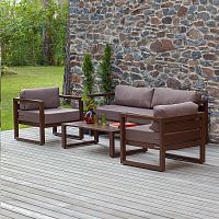 Набор садовой мебели CAPRI / 4 предмета: диван, 2 кресла, столик / коричневый (S4A)