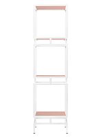 Стеллаж CUBIC-3, белый, ЛДСП Розовый антик, 40*40*150,5