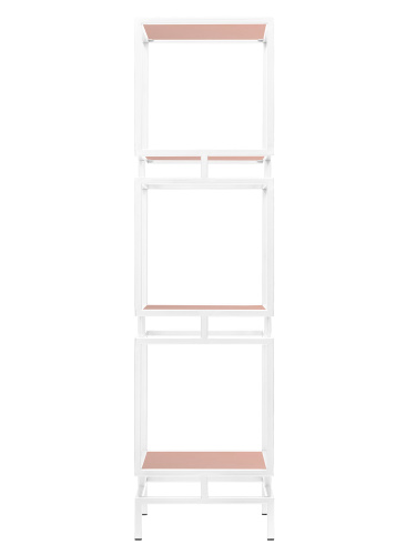 Стеллаж CUBIC-3, белый, ЛДСП Розовый антик, 40*40*150,5