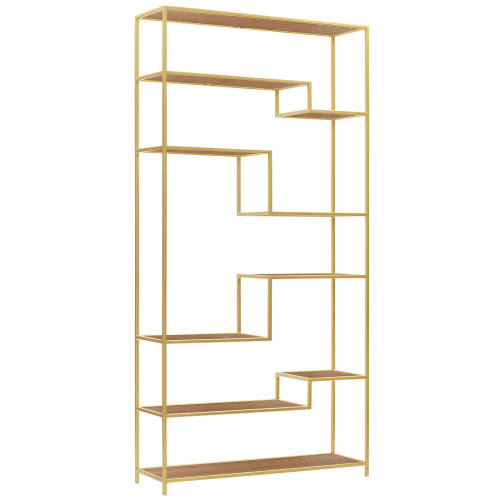 Стеллаж JAQLENE, золотой, ЛДСП Робиния, 100x30*200 фото 7