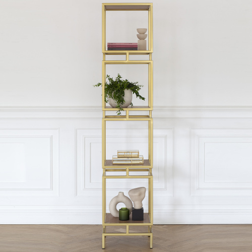 Стеллаж CUBIC-4, золотой, ЛДСП Робиния фото 3