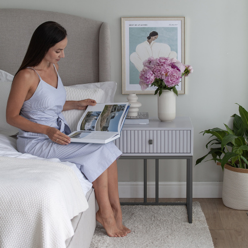 Тумба VERONA, черная, МДФ Pearl Grey, 53*45*62 фото 3