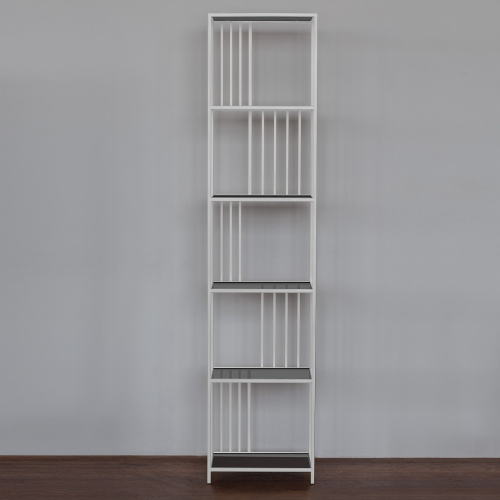 Стеллаж SOHO MINI, белый, тонированное стекло, 45*30*195 фото 6