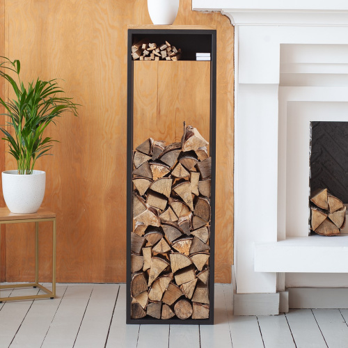 Дровница SOHO MAX, черная, с полкой фото 7