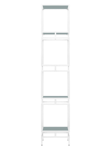 Стеллаж CUBIC-4, белый, ЛДСП Серый монументальный, 40*40*196,5