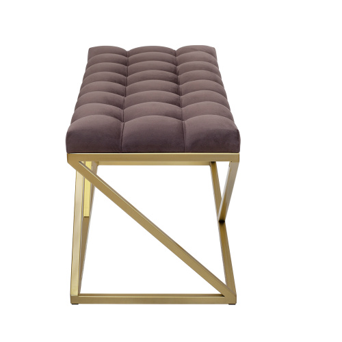 Банкетка ZUMA, золотая, Kashtan, каретная стяжка, 110*40*45 фото 3