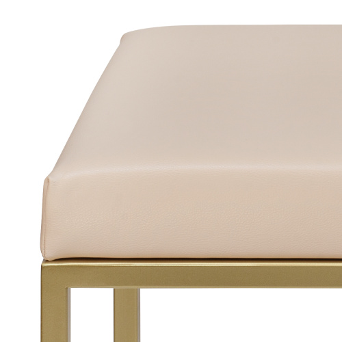 Банкетка OMEGA MINI, золотая, экокожа Light Beige, 85*40*45 фото 8