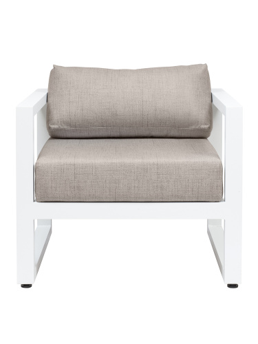 Кресло уличное CAPRI, алюминий цвет белый, светло-серая рогожка фото 2