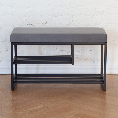 Обувница GARDA PLUS, черная, Light Blue, 85*40*52 фото 2