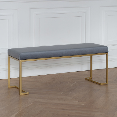 Банкетка OMEGA, золотая, Light Blue, 110*40*45 фото 2