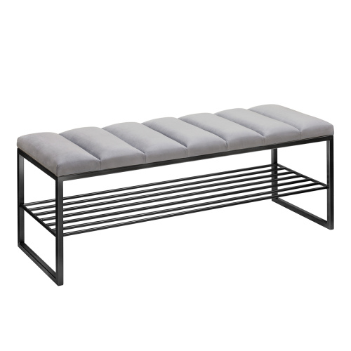 Банкетка RUBY, черная, Light Blue, Bulon, 110*40*43,5 фото 6