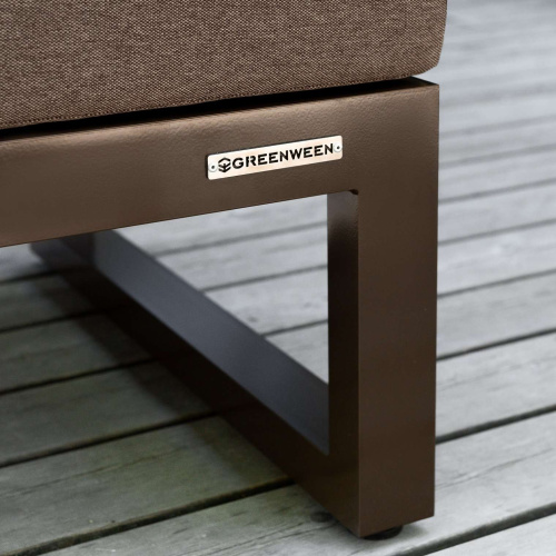 Пуф уличный CAPRI, алюминий коричневый, коричневая рогожка фото 6