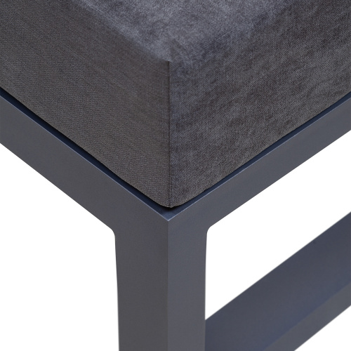 Пуф уличный CAPRI модульный без спинки, алюминий цвет серый, темно-серый велюр фото 4