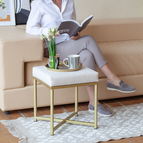 Пуф CRUZ, золотой, Ivory, 40*40*47 фото 3