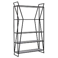 Стеллаж OSLO, черный, ЛДСП Бетон светлый