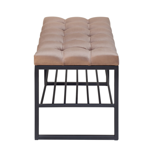 Банкетка RUBY MINI, черная, Mocco, каретная стяжка, 85*40*45 фото 3