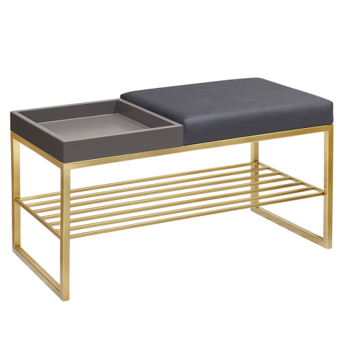 Банкетка RUBY BOX, золотая, Light Blue, GreyBox, 85*40*45 фото 2