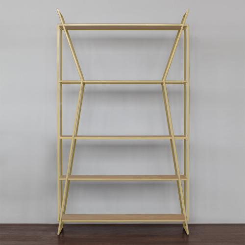 Стеллаж OSLO, золотой, ЛДСП Робиния, 100*33*171 фото 7
