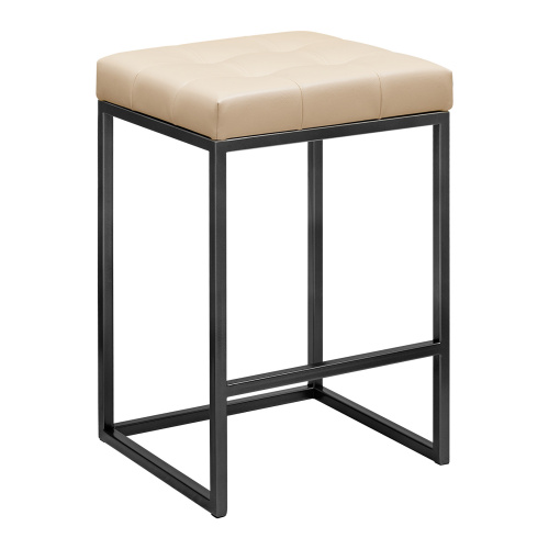 Стул полубарный SOHO, черный, экокожа Light Beige