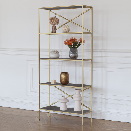 Стеллаж KARIN-800, золотой, керамика антрацит фото 7