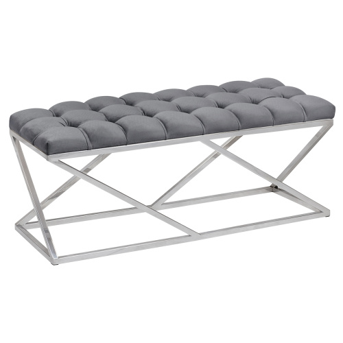 Банкетка ZUMA, н/ж сталь, Mouse Grey, каретная стяжка, 110*40*45 фото 5