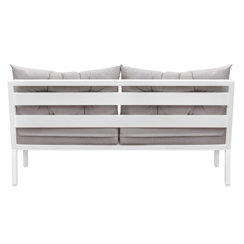 Диван уличный SANTORINI, алюминий белый, светло-серая рогожка, дерево фото 9