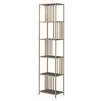 Стеллаж SOHO MINI, золотой, ЛДСП Бетон темный